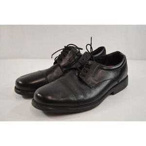 Rockport Charles Road Cap Toe Oxford Dress Shoes Black Leather Mens 12
